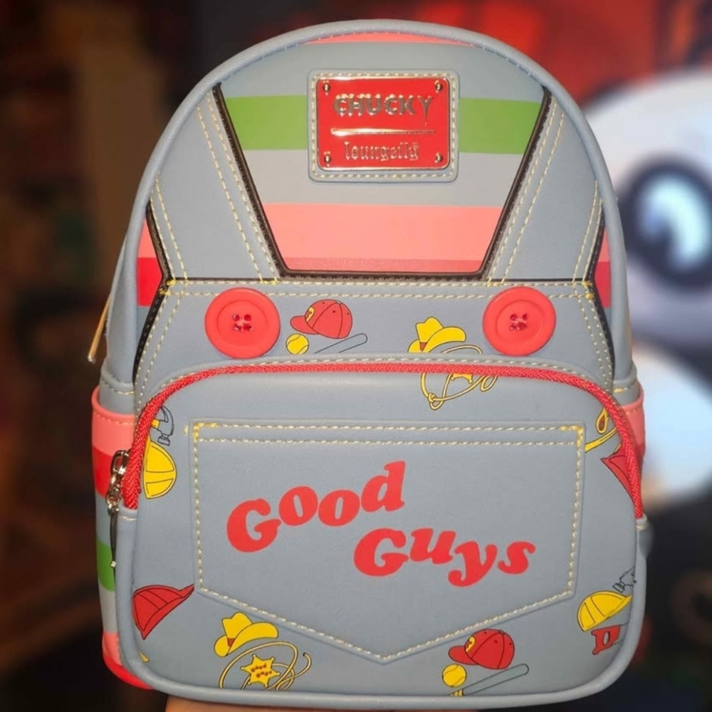 Brand New! Loungefly Child's Play Chucky Cosplay Mini Backpack 💙